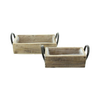 Sada dřevěných bedýnem s uchem, 2ks