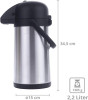 Termokonvice 2,2 l z nerezové oceli s pumpovací funkcí