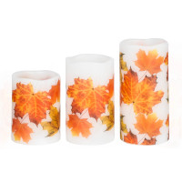 LED Svíčky Podzim, sada 3 ks