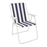 Skládací zahradní židle, modro-bílé pruhy