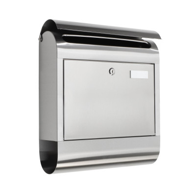 Nerezová poštovní schránka s držákem na noviny
