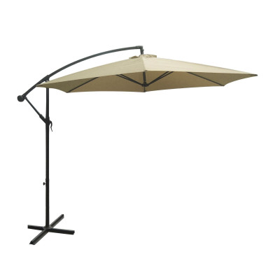 Hliníkový boční slunečník, béžový, UV 50+