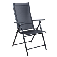 Zahradní židle skládací s područkami, černá